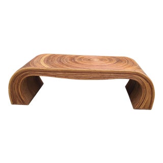 Crespi Style Pencil Reed Swirl Scroll Table For Sale
