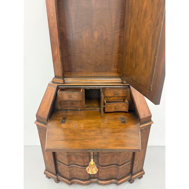 Vintage Walnut Secretary With Mirror For Sale In West Palm - Image 6 of 6