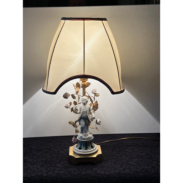 Porcelain Table Lamp with Fabric Shade from Gulia Mangani for Sevres For Sale - Image 16 of 17