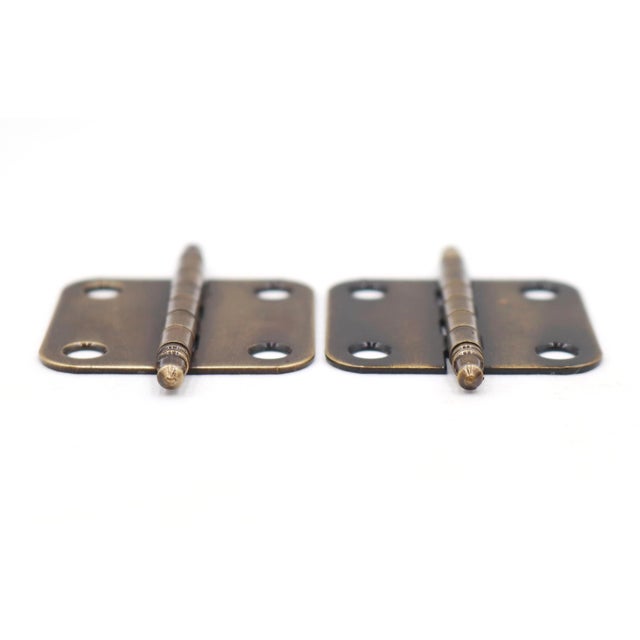 Traditional Pair of Vintage 1.5 X 1.5 In. Steel Amerock Cabinet Hinges For Sale - Image 3 of 4
