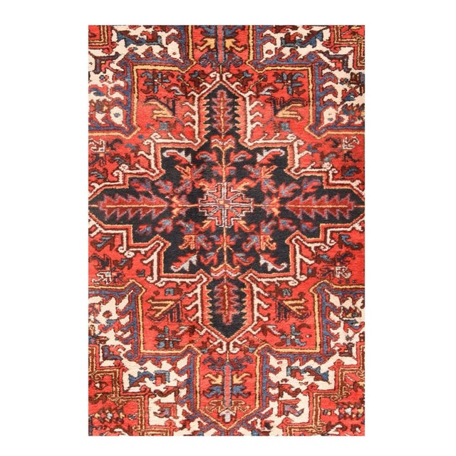 Traditional Antique Heriz Rug 7'9'' x 10'11'' For Sale - Image 3 of 3