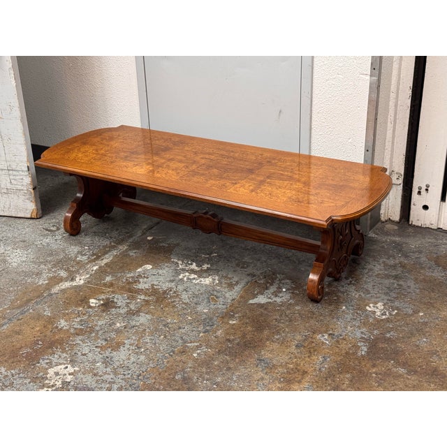 Wood Vintage Spanish Revival Carved Wood Coffee Table For Sale - Image 7 of 12