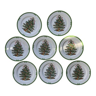 Georges Briard Yule Tide 10.25” Dinner Plates Vintage Christmas Tree Plates -Set of 8 For Sale