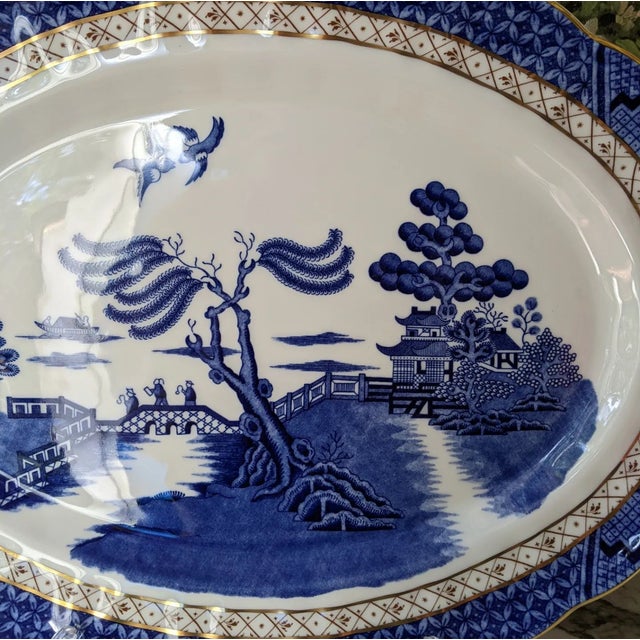 Chinoiserie 1980s Royal Doulton Booths Real Old Willow Platter For Sale - Image 3 of 6