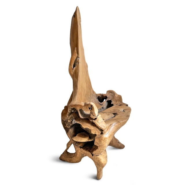 Contemporary Vintage Organic Modern Teak Root Chair For Sale - Image 3 of 7