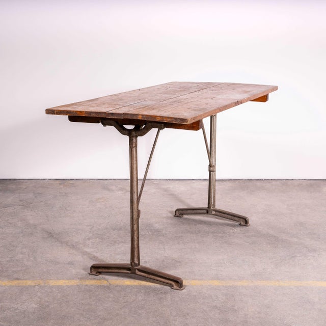 French Cast Base Small Dining Table, 1930s For Sale - Image 6 of 6