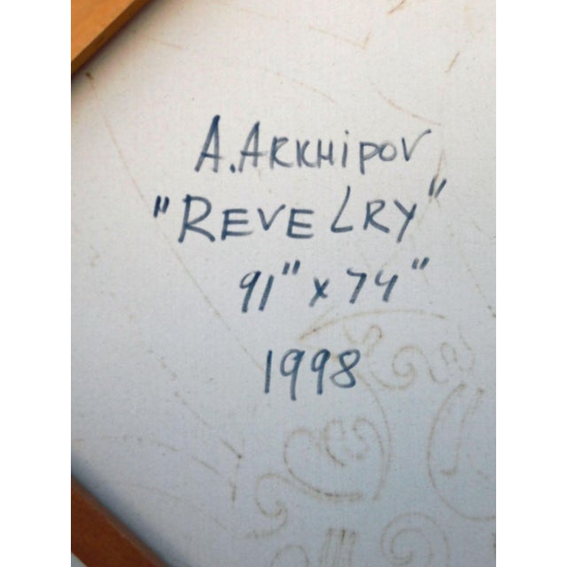 Anton Arkhipov Revelry Hand Signed Original Paining Custom Framed by Artist For Sale - Image 9 of 9