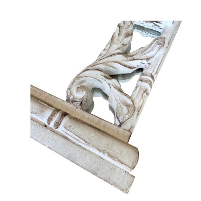 Hollywood Regency Serge Roche Style Carved Bamboo Palm Foliate Wall Mirror For Sale In Philadelphia - Image 6 of 9