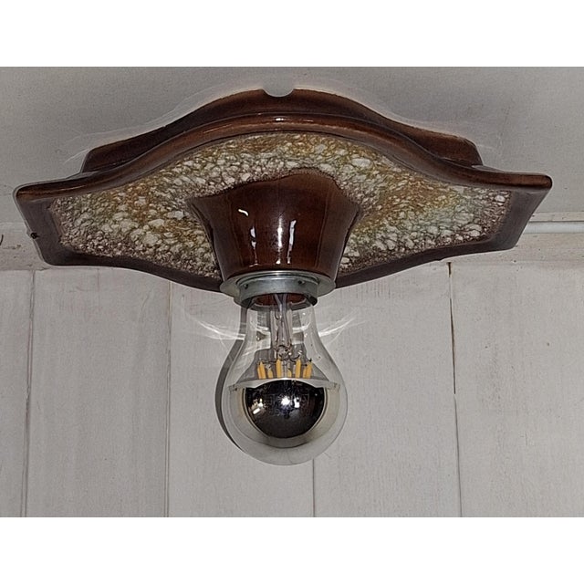 Vintage Fat Lava Beige and Brown Ceramic Wall Lamp from Hustadt-Leuchten, 1970s, in Very Good conditions. Designed 1970 to...
