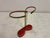 Vintage Brass and Red Metal Umbrella Stand, 1950s For Sale - Image 6 of 9