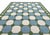 Textile Handmade Woolen Rug, Sky Blue With Cream and Moss Green Border Tile Dhurrie - 6'x9' For Sale - Image 7 of 11