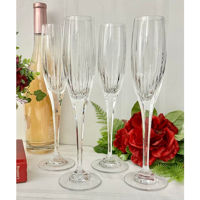 Mikasa Late 20th Century Mikasa Arctic Lights Champagne Toasting Wedding Glasses - Set of 4 For Sale - Image 4 of 7