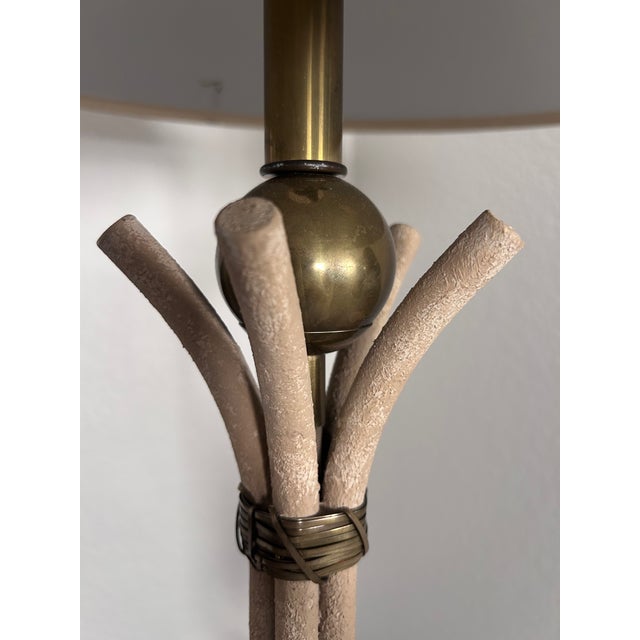 Contemporary 1970s Hart Associates Faux Reed "Haystack" Table Lamps With Shades - A Pair For Sale - Image 3 of 10