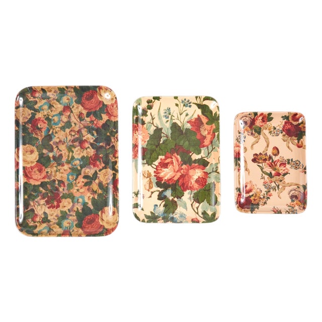English Garden Trays, Set of 3 For Sale