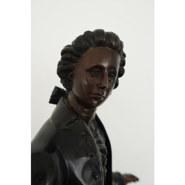 Vintage Bronze Figural Statues (Set of 2) For Sale - Image 13 of 15