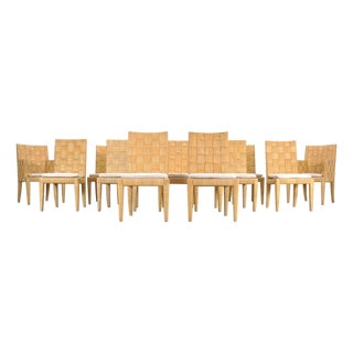 Set of Twelve John Hutton Donghia Block Island Cane Dining Chairs For Sale