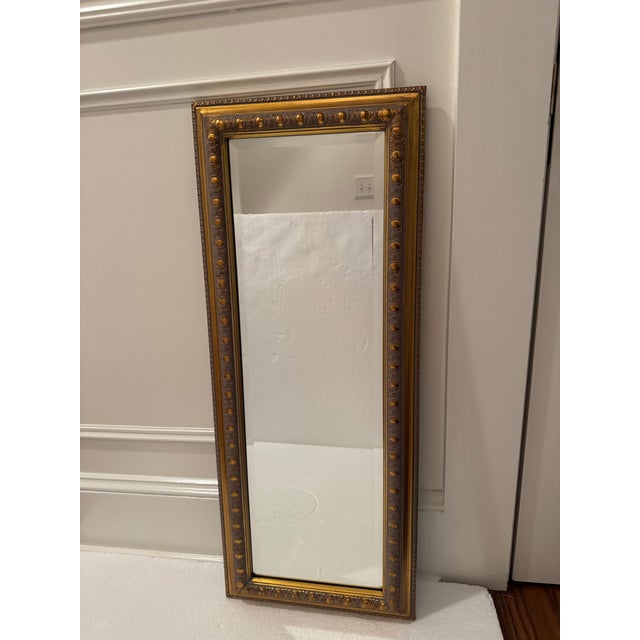 Pottery Barn Vintage Pottery Barn Gold Framed Rectangular Mirror For Sale - Image 4 of 12