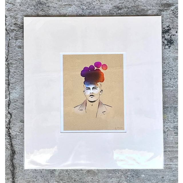 Bring a touch of contemporary flair to your space with this hand-signed original print of a color study of a man. This...