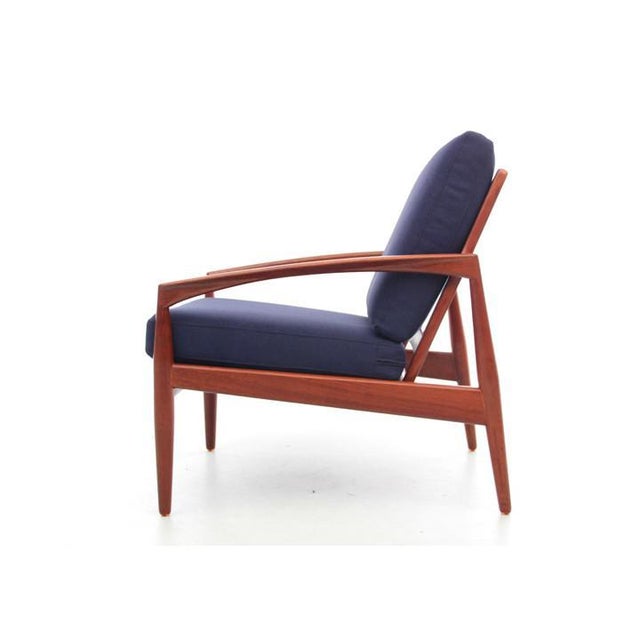 Mid-Century Scandinavian Modern Paper Knife Lounge Chair in Rosewood attributed to Kai Kristiansen for Magnus Olesen, 1960s For Sale - Image 3 of 9