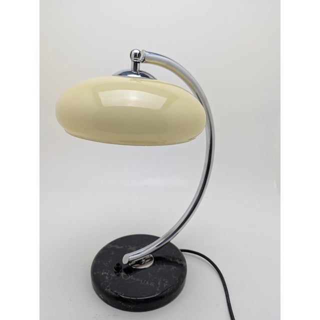 German Art Deco Bauhaus Table Lamp with Glass Shade and Marble Base, 1920s For Sale - Image 12 of 18