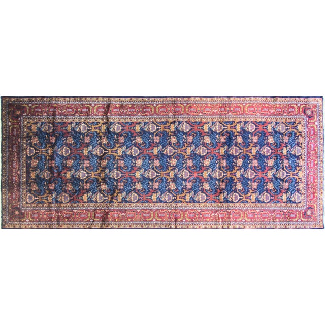 Antique Indo Agra/ Larestan Carpet, Birds of Love, 6'11" × 17'3" For Sale - Image 10 of 10