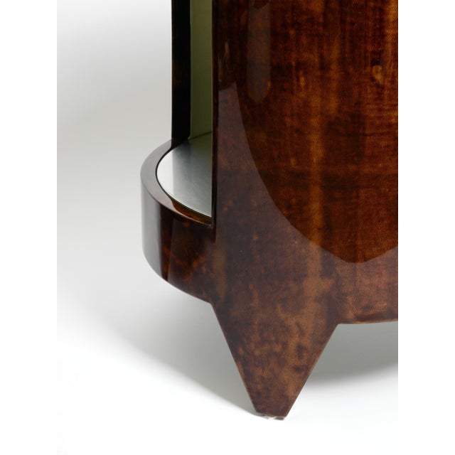 Brown Large Night & Day Coffee Tables in Wood, Brown Goatskin and Clear Varnish by Aldo Tura, Italy, 1990s, Set of 2 For Sale - Image 8 of 18