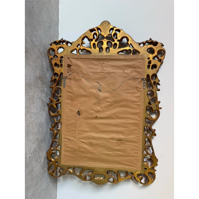 1960s Italian Hollywood Regency Gilt Carved Wood Wall Mirror/ Sold For Sale - Image 12 of 12