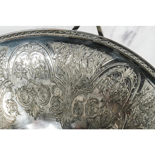 Lovely Antique Wilcox Silverplate Fruit Basket Ornate Footed Centerpiece With Handle Traditional Home Decor For Sale In New York - Image 6 of 17