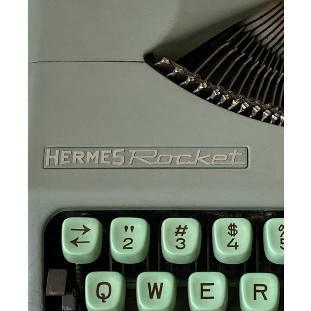 MidCentury Aqua Hermès Rocket Manual Typewriter with Case (Made in