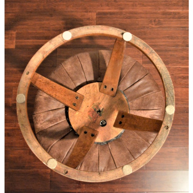 Brown 1950s Vintage Bentwood Swivel Stool For Sale - Image 8 of 10