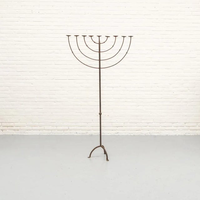 Brutalist Brutalist Wrought Iron Candleholder, 1960s For Sale - Image 3 of 15