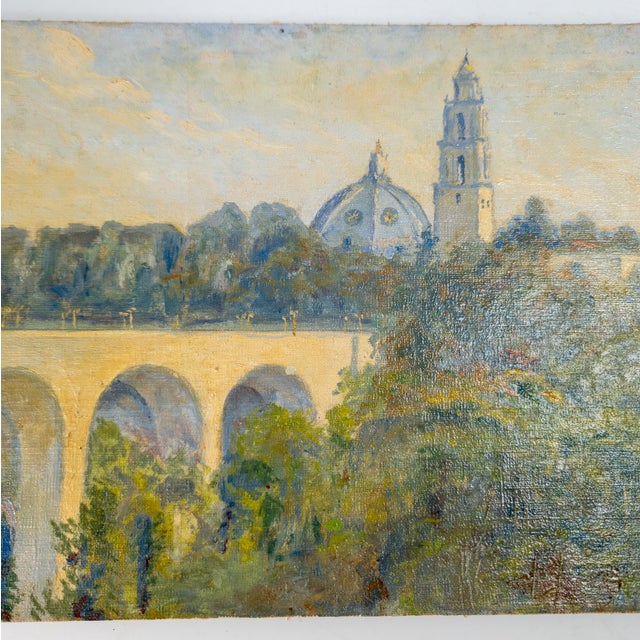 1920s 20th Century American Post-Impressionist Landscape Balboa Park San Diego For Sale - Image 5 of 11