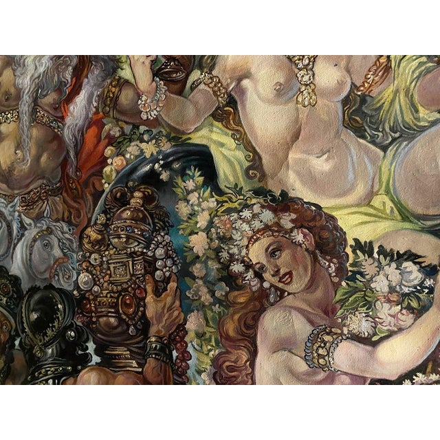 Textile Oil Painting Union of Earth and Water Alexander Arkadievich Litvinov For Sale - Image 7 of 11