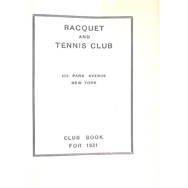 [147] pp. 1931 7 1/4" x 5 1/4" The Racquet and Tennis Club, familiarly known as the R&T, is a private social and athletic...