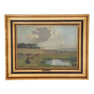 Professor Fritz Albert Christian Rüdinger, Landscape, 1922, Acrylic on Canvas, Framed For Sale
