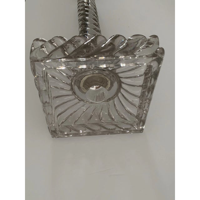 1920's Tall French Classic Crystal Columnar Swirl Pattern Table Lamps by Baccarat a - Pair For Sale - Image 9 of 17
