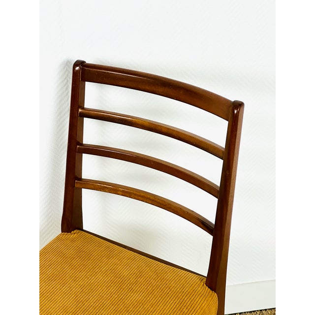 Scandinavian Teak and Corduroy Dining Chairs, 1960, Set of 3 For Sale - Image 17 of 18