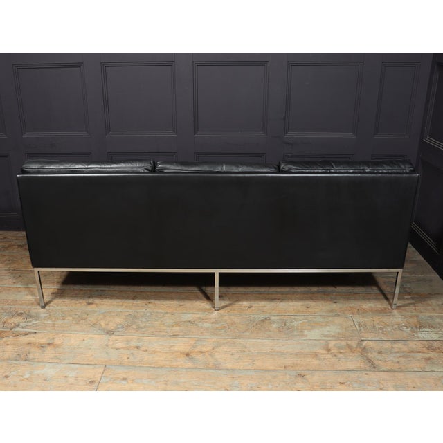 Mid-Century Modern Black Leather Sofa, 1970 For Sale - Image 6 of 16