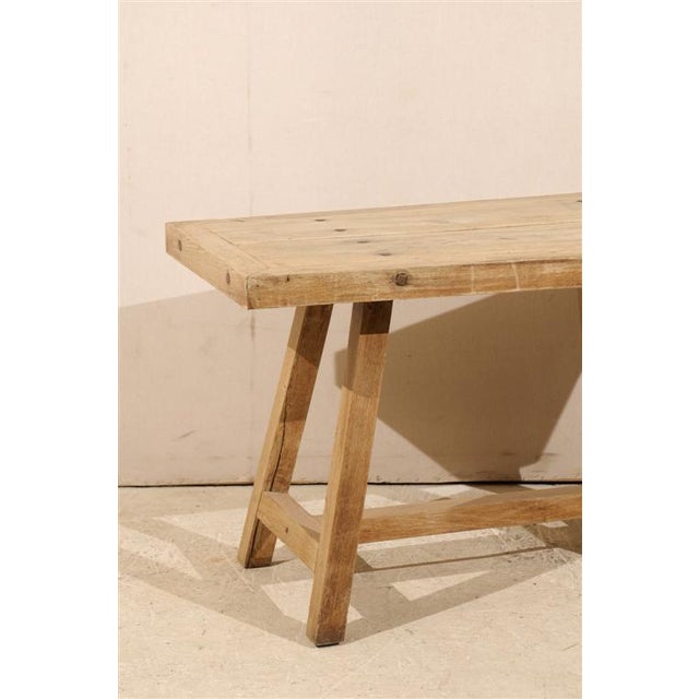 Rustic Wooden Workbench/ Table From Belgium | Chairish
