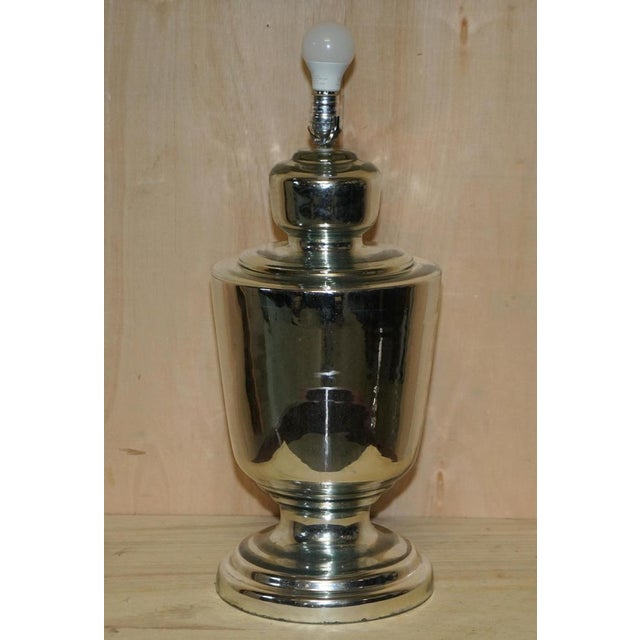 Large Vintage Mirrored Glass Tables Lamps, Set of 2 For Sale - Image 12 of 18