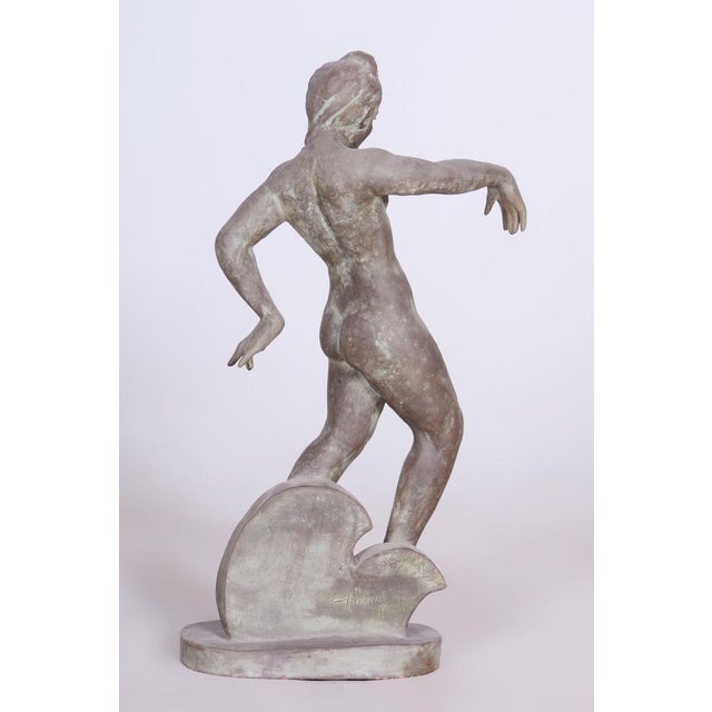 Art Deco Ceramic Figural Sculpture, Czech, 1920s For Sale - Image 3 of 9