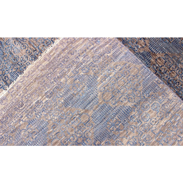 All-Over Transitional Rug in Shades of Blue and Brown For Sale In Atlanta - Image 6 of 7