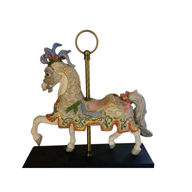 Traditional Vintage Cybis Porcelain Carousel Horse "Charger" Limited Edition #145 Usa 1984 For Sale - Image 3 of 5