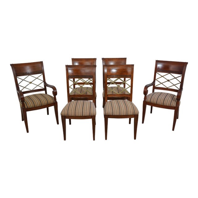 Set of 6 Hekman Regency Style Dining Room Chairs For Sale