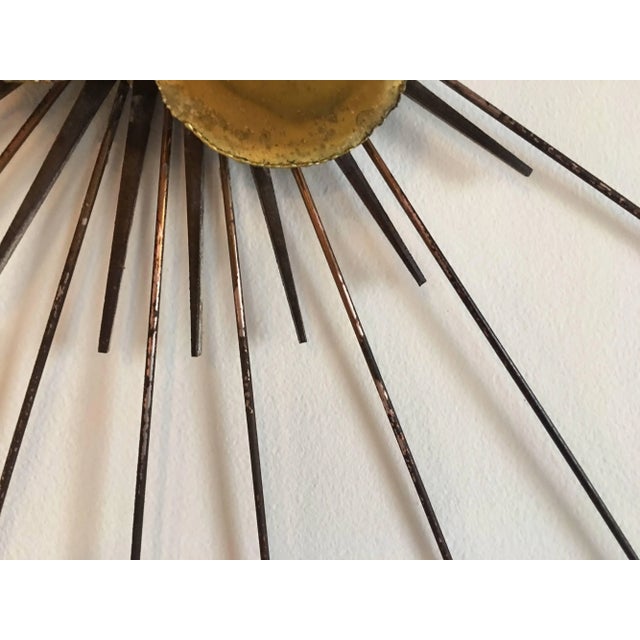 Mid-Century Modern Brutalist Metal Sunburst Wall Sculpture For Sale In Philadelphia - Image 6 of 8