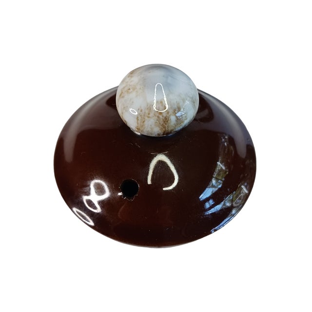 Farmhouse Mid Century Brown Drip Glaze Japanese Tea Pot With Lid For Sale - Image 3 of 5