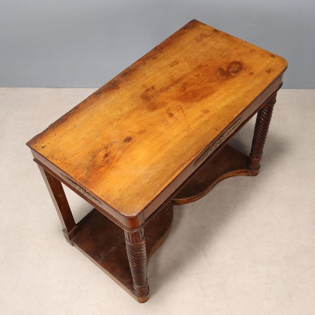 Brown Walnut Console Table, Italy, Mid-19th Century For Sale - Image 8 of 11