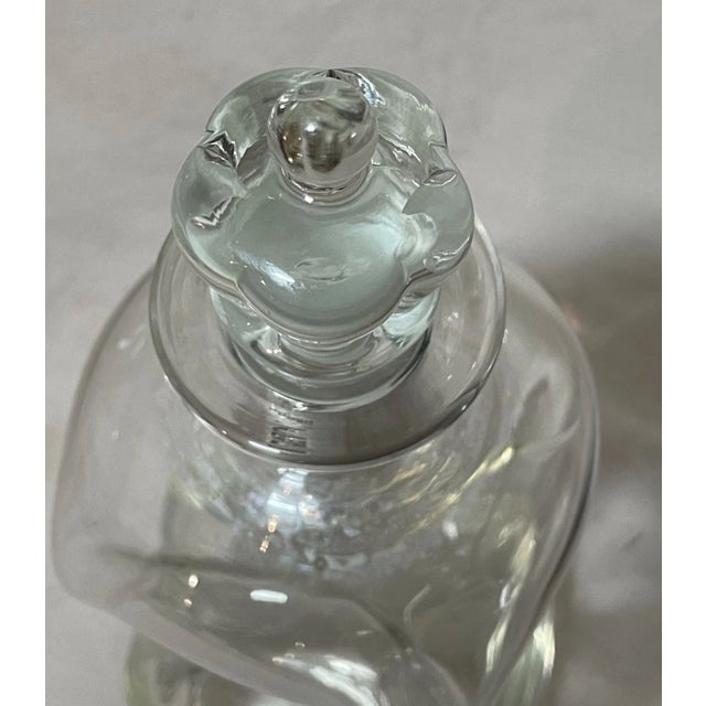 Antique E. Dragsted Hand Blown Glass Sterling Silver Glug Glug Liquor Decanter For Sale - Image 12 of 13