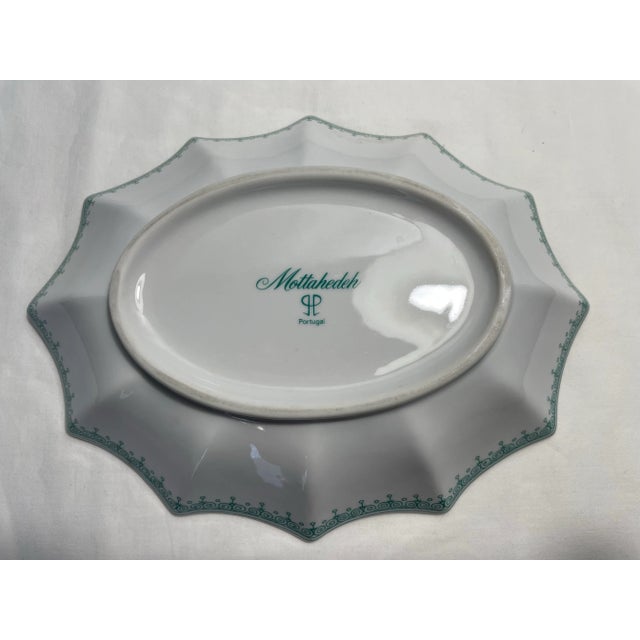 Lovely Mottahedeh Turquoise Lace 12-sided Lobed Tray. This feminine and delicate shape is derived from a French antique....