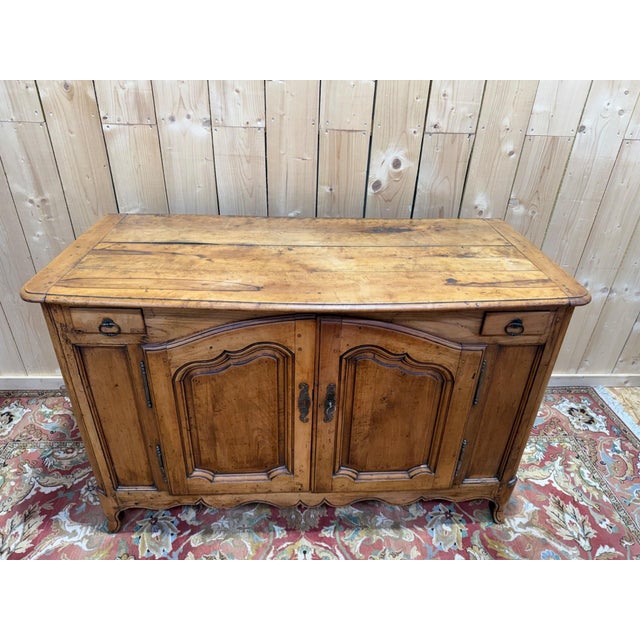 18th Century Louis XV Provincial Low Buffet in Fruit Wood For Sale - Image 3 of 8